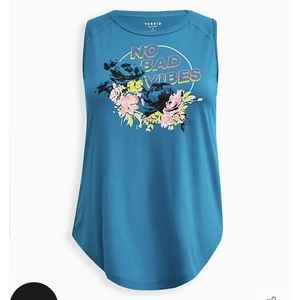 Torrid | PERFORMANCE COTTON SLEEVELESS ACTIVE TANK Blue Floral | Size 1X